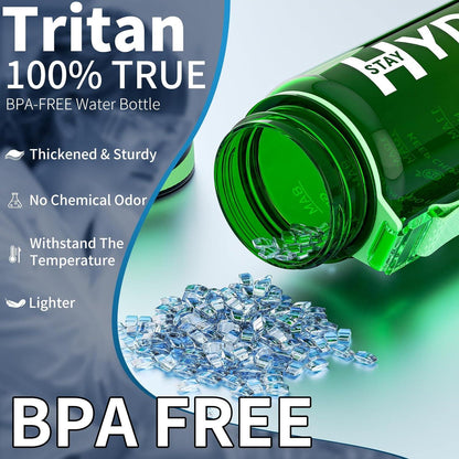 Mevoly Trinkflasche 1L BPA-Frei aus Tritan Zeitmarkierung