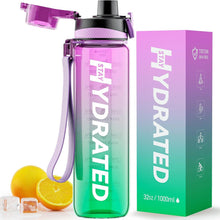 Trinkflasche 1L Auslaufsicher Zeitmarkierung Tritan BPA-frei