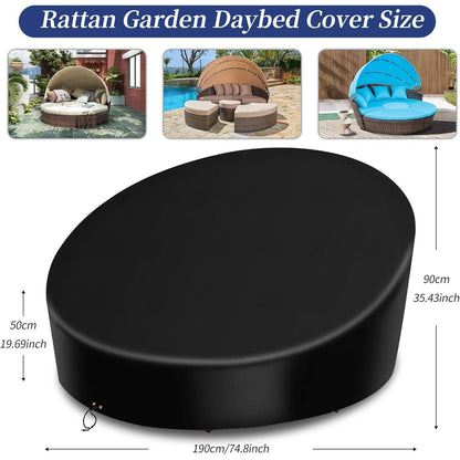 Wasserdichte Sonneninsel Abdeckung 190x50/90cm – 420D Oxford