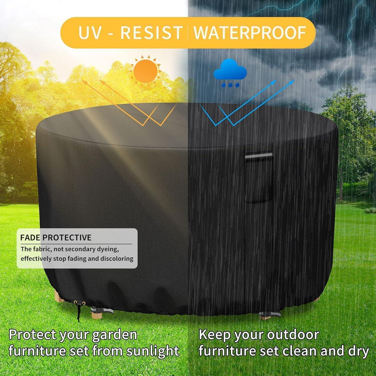 Wasserdichte Gartenmöbel Abdeckung 300x90cm – Schutz für Ihr Set