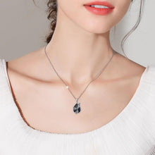 Phönix Halskette Sterlingsilber blauer Sandstein Tropfen