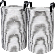 Faltbarer Wäschekorb 2er Set 60L Schwarz PU-Ledergriff wasserdicht
