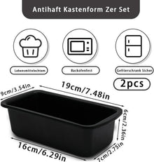 2 Stk Edelstahl Brotbackform 19x9x6cm Antihaft Backform