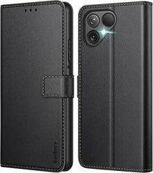 Handyhülle Fairphone 5 Premium Leder Klapphülle Schwarz