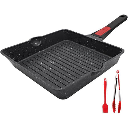 Grillpfanne 24x24 cm mit Abnehmbarer Griff, Antihaft