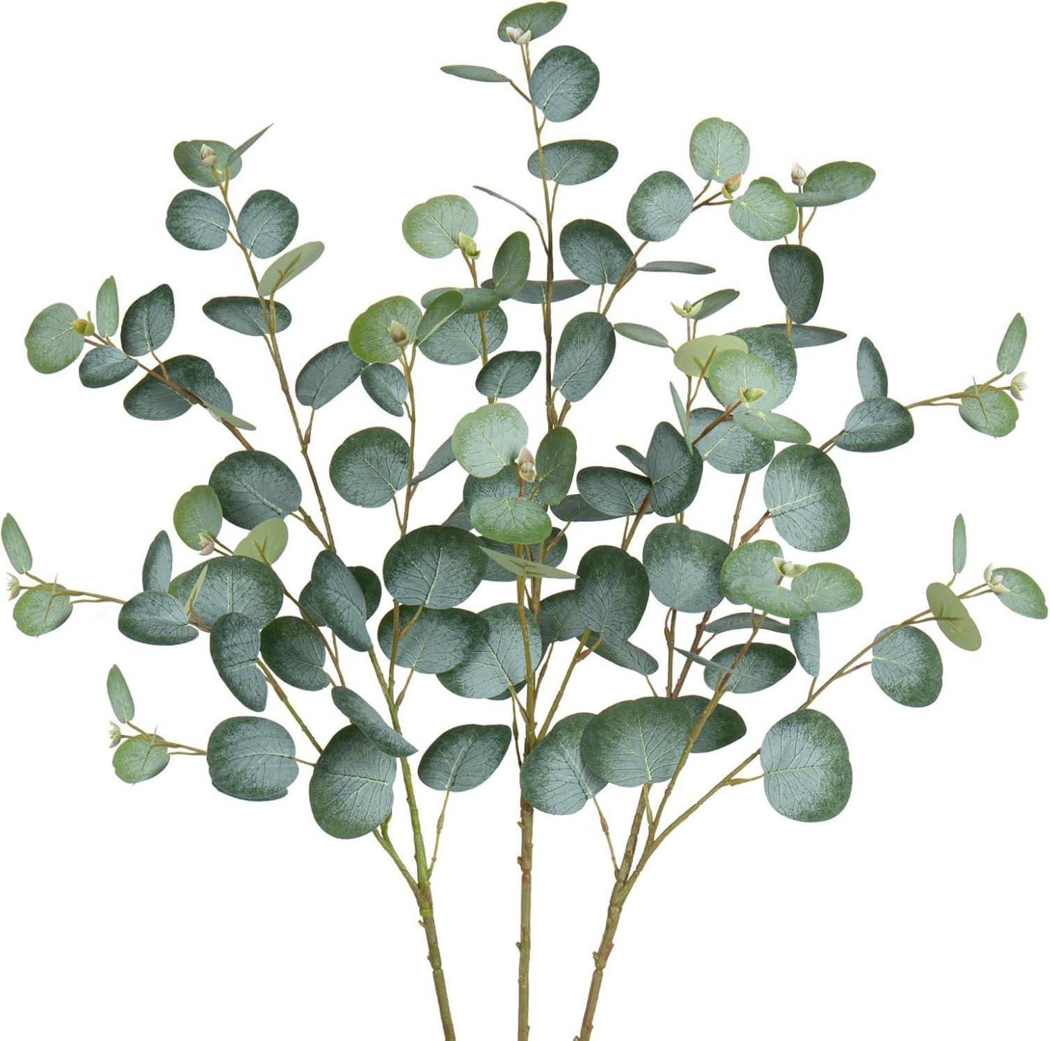 3er Set Künstliche Eukalyptus Zweige 81cm Dekozweige Kunstpflanze