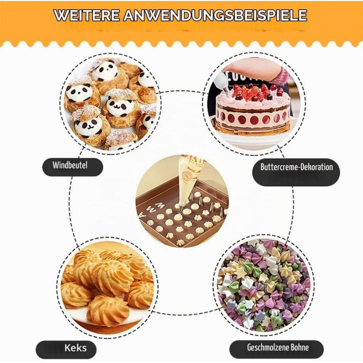 Einweg Spritzbeutel Set 3 Größen – 300 Stück Backen