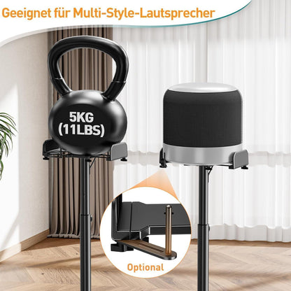 Höhenverstellbarer Lautsprecherständer mit Kabelkanal, 1