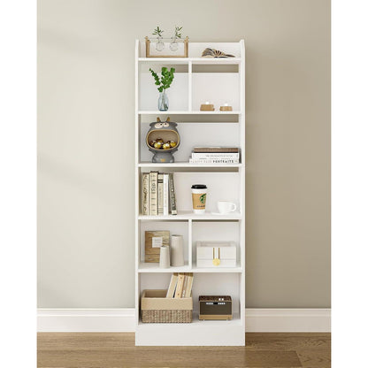 Weißes Bücherregal 6 Fächer – 170cm hoch, Standregal