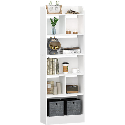 Weißes Bücherregal 6 Fächer – 170cm hoch, Standregal