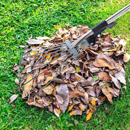 Gartenrechen Harke Metall Verstellbar Laubrechen Rasenrechen 28 Zoll