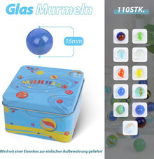 110 Bunte Glasmurmeln 16mm Kinder Murmelspiel Murmelbahn