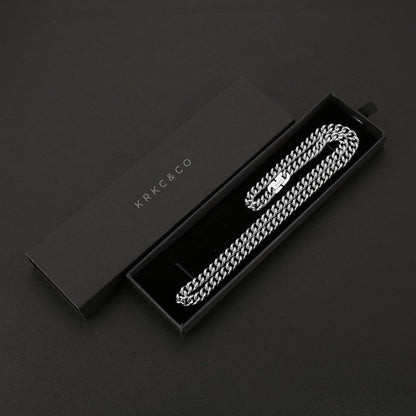 Panzerkette Herren Edelstahl 7mm 18K vergoldet Cuban Link Chains Damen