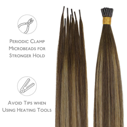 Echthaar I Tip Extensions Schoko-Karamell Blond 50g/55cm