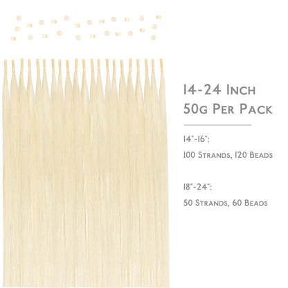 Echthaar I Tip Extensions Platinblond 60cm Haarverlängerung