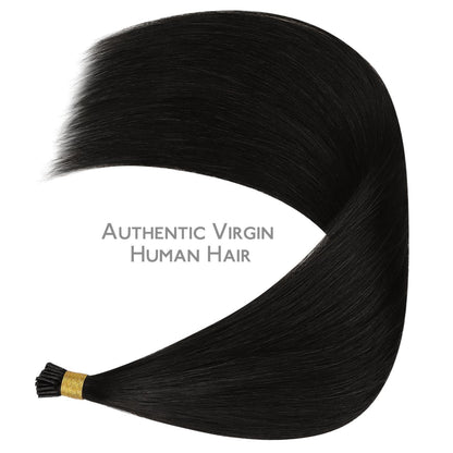 Echthaar I Tip Extensions – Natürliches Schwarz, 60cm