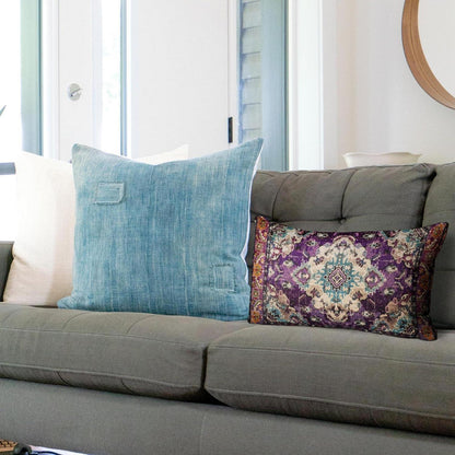 Boho Kissenbezüge 2er Set Samt 30x50 Lila Retro Ethno