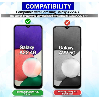 3x Panzerglas Displayschutz Samsung Galaxy A22 4G 0,33mm HD