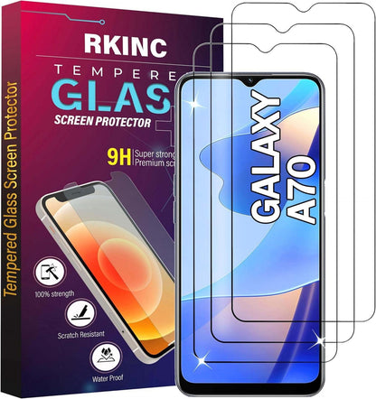 Displayschutzfolie Panzerglas Samsung Galaxy A70 3er Pack HD 0,33mm