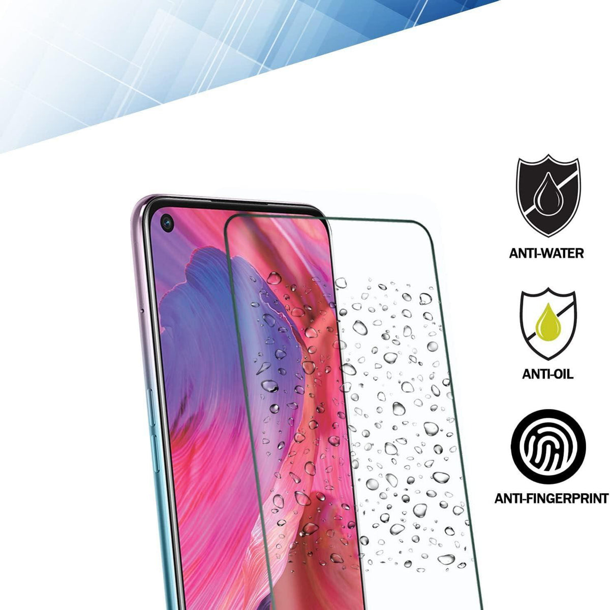 3er Pack Panzerglas Displayschutz Oppo A54 5G A74 5G 0,33mm Kratzfest
