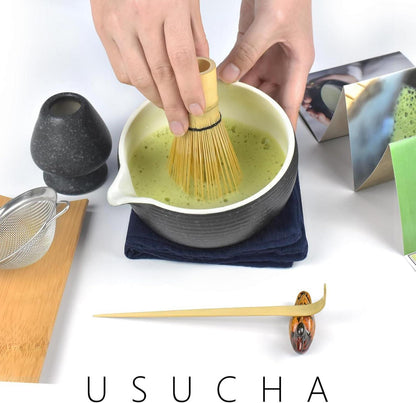 Matcha Teezeremonie Set mit Blausteinglasur Schale Usucha KoichaMJ8