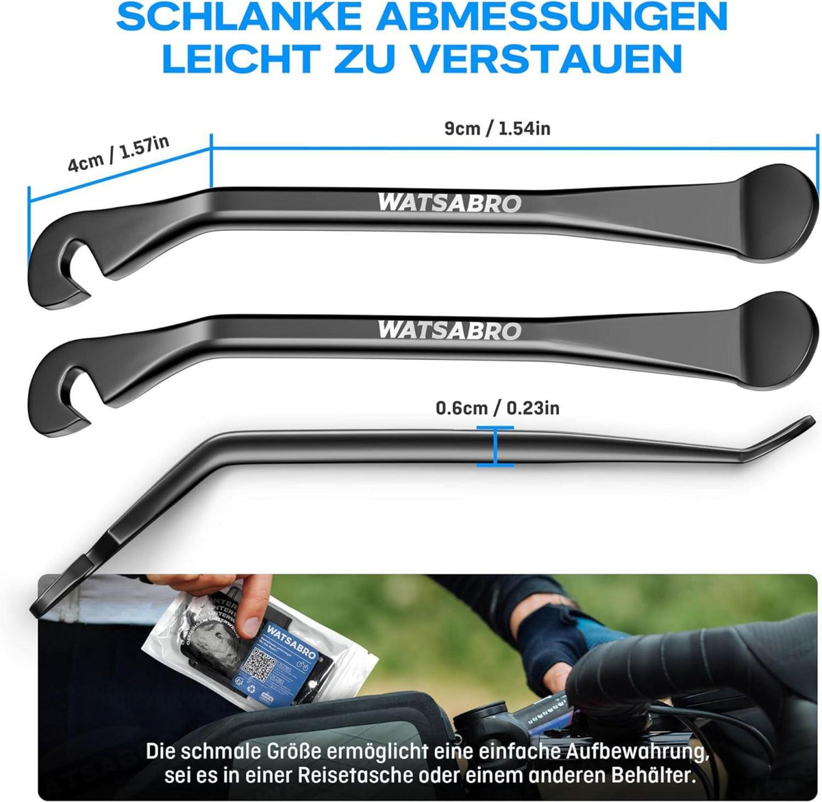 Reifenheber Fahrrad Metall 3 Stück Reifenwechsel Werkzeug schwarz