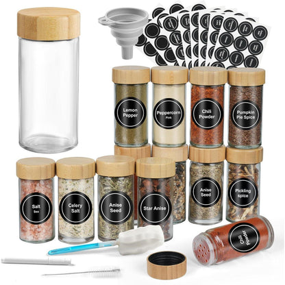 Moreau Gewürzgläser 12er Set Rund 100 ML mit Streueinsatz