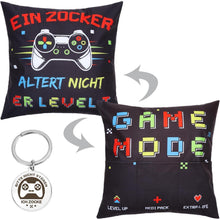 Dekokissen 45x45 cm Männerkissen Zocker Geburtstagsgeschenk Schlüsselanhänger