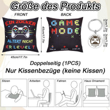 Dekokissen 45x45 cm Männerkissen Zocker Geburtstagsgeschenk Schlüsselanhänger