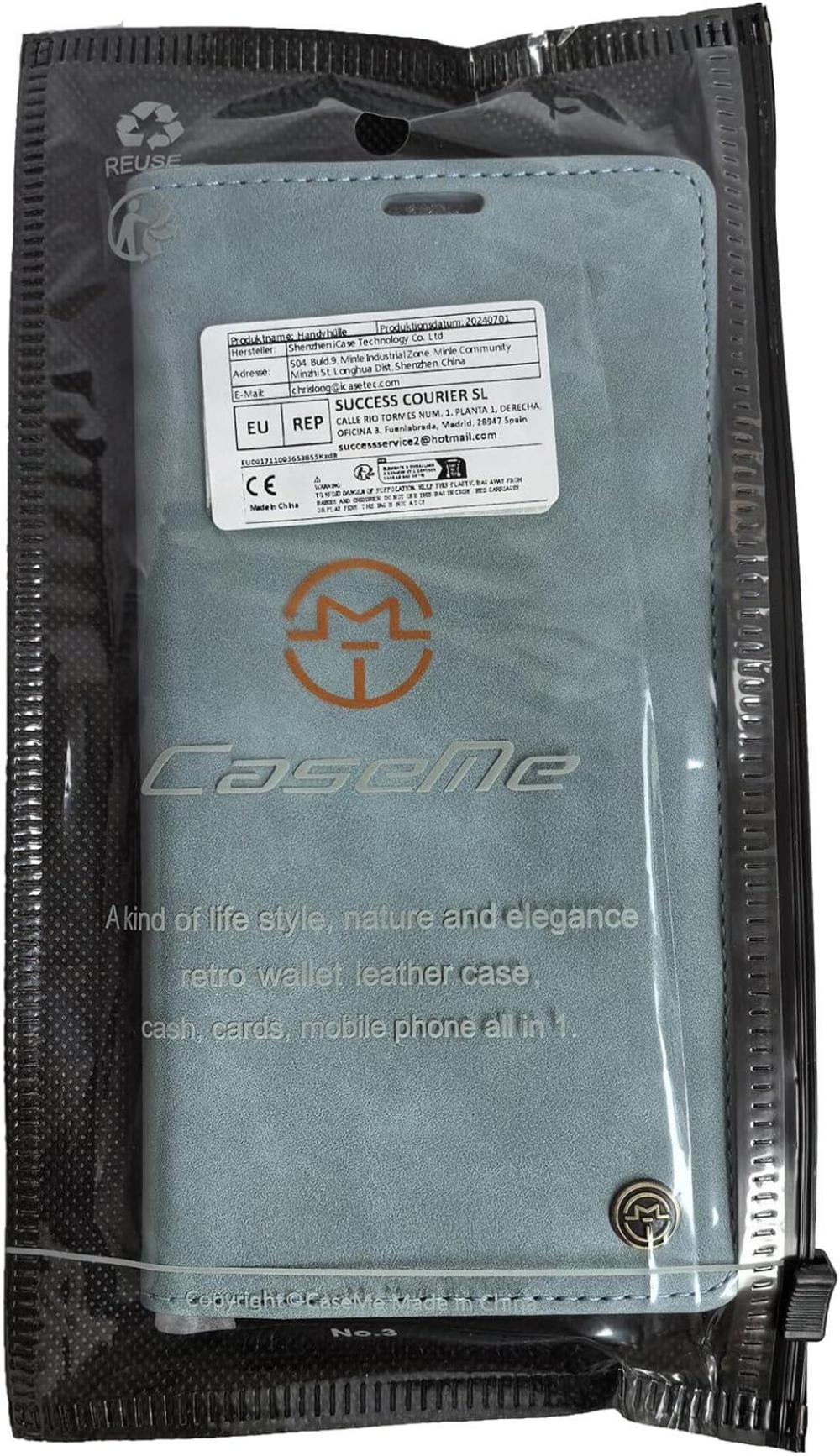 Samsung Galaxy S24 5G Hülle Premium Leder Flip Case - HellBlau