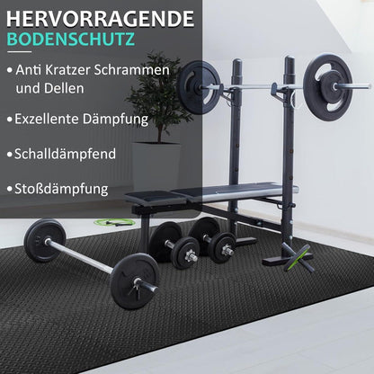 Bodenschutzmatte Fitness Set 12er Puzzlematten 61x61cm EVA