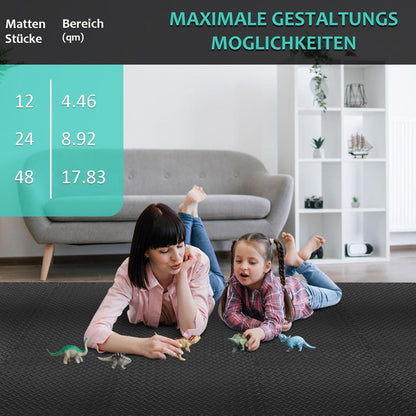 Bodenschutzmatte Fitness Set 12er Puzzlematten 61x61cm EVA