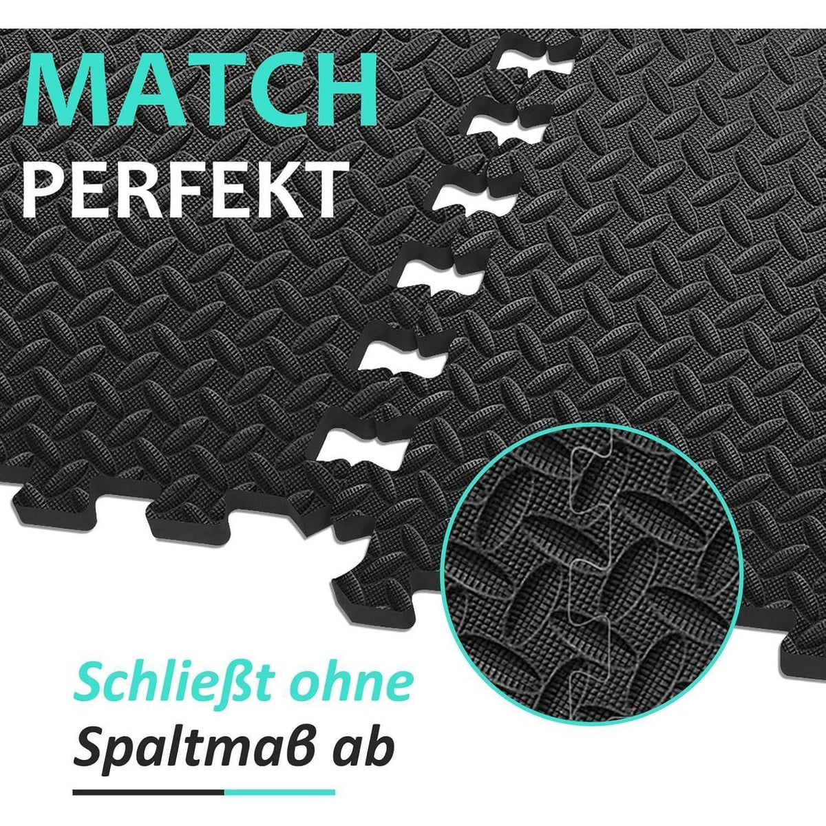 Fitness Bodenschutzmatte 61x61cm Puzzlematte 10mm Dicke