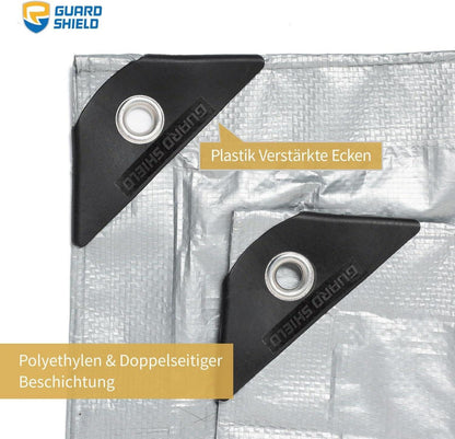 GUARD SHIELD 2x2m Abdeckplane Wasserdicht Silber