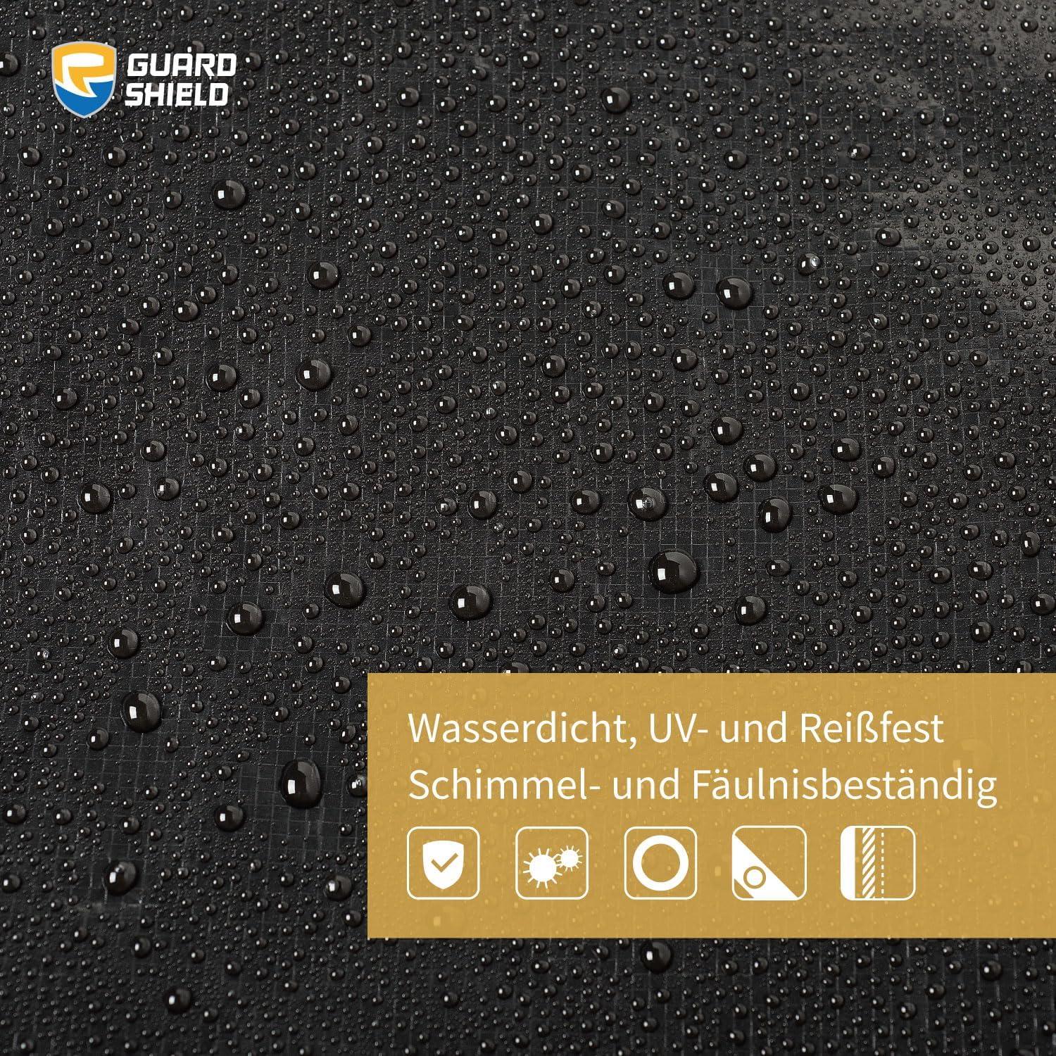Abdeckplane Wasserdicht 120g/㎡ Schwarz 4m x 5m GUARD SHIELD