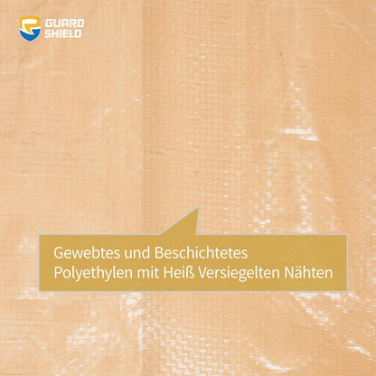 Abdeckplane 5x6m Wasserdicht Beige/Khaki Polyester 120g GUARD SHIELD