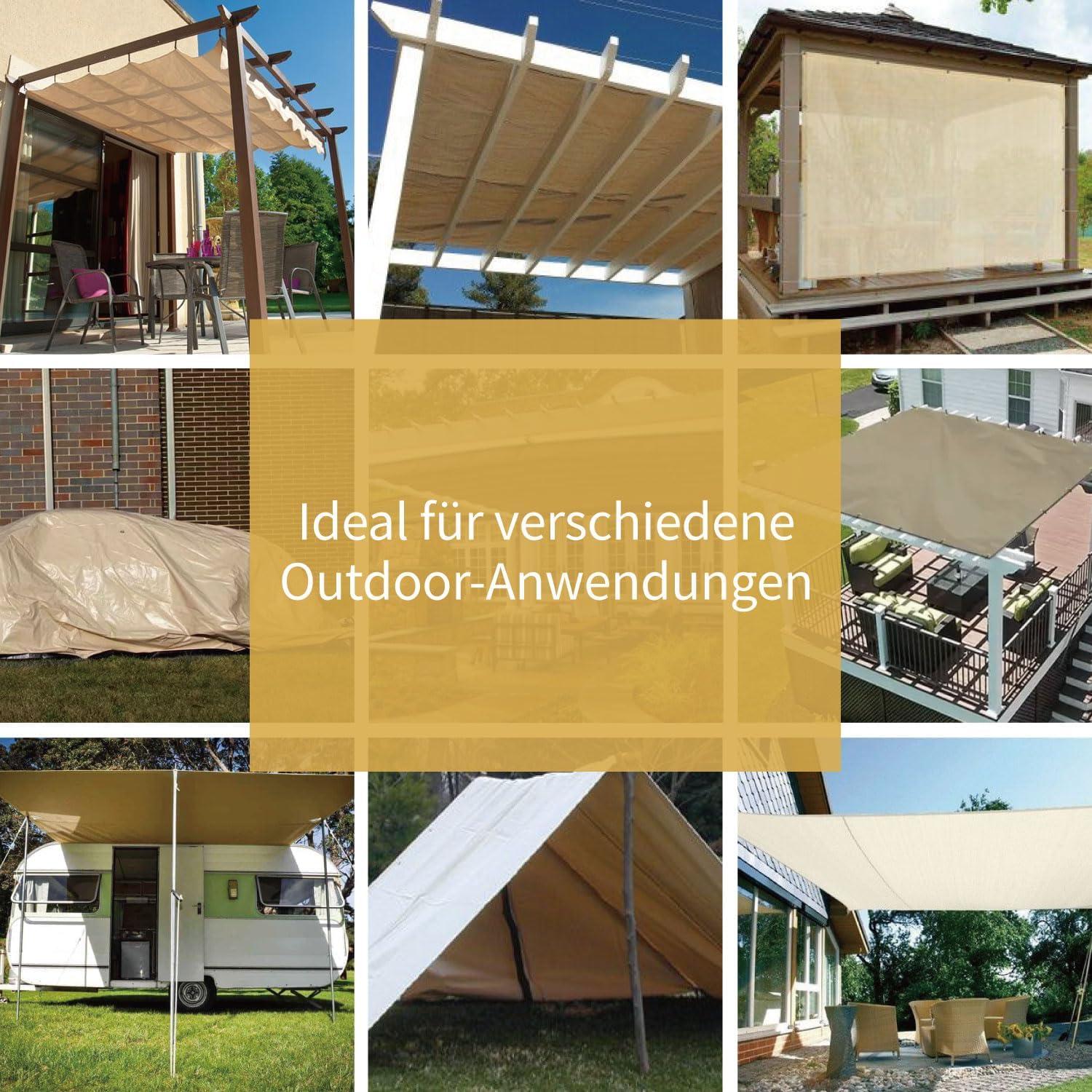 Abdeckplane Wasserdicht 2x3m Beige/Khaki 120g/m² UV-stabilisiert