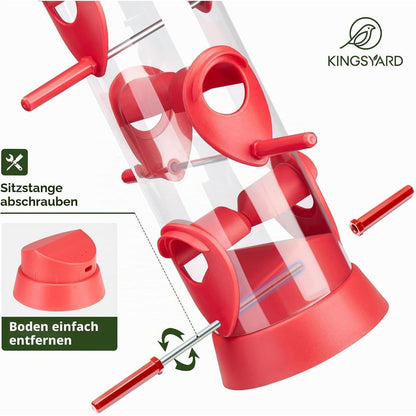 Vogelfutterstation mit 6 Stangen – Futterhaus für Wildvögel