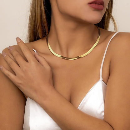 Vergoldete Schlangenkette Damen 14K Edelstahl, verstellbar