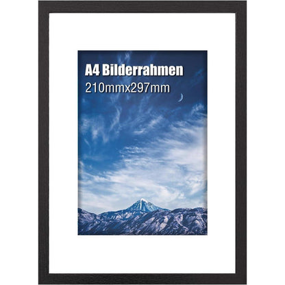 Bilderrahmen A4 Holz mit Plexiglasfenster für Wanddekoration