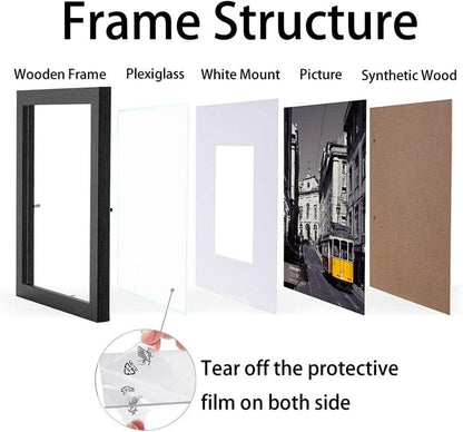 Wyewye A4 Bilderrahmen Holz Weiß Plexiglas Wanddekoration 1er Pack
