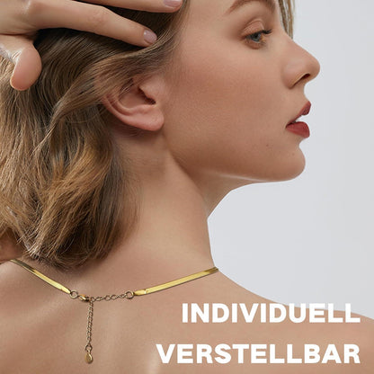 Vergoldete Schlangenkette Damen 14K Edelstahl, 3mm, 16 Zoll