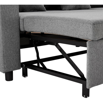 Schlafsofa mit Stauraum & Chaiselongue – Modernes Wohnzimmer Sofa Grau