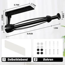 Küchenrollenhalter mit Dämpfung, ohne Bohren, Schwarz