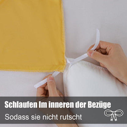 Soifox 2er Set Bettwäsche Gelb 200x200 cm Mikrofaser bügelfrei & knitterfrei