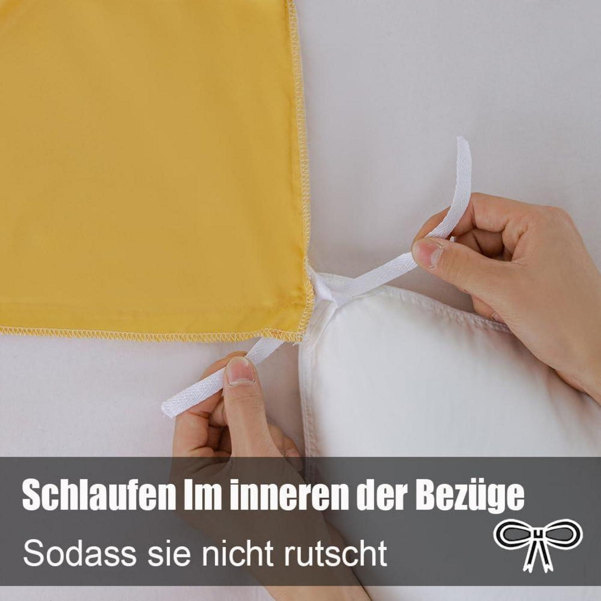 Soifox Bettwäsche 220x240 Gelb aus Mikrofaser bügelfrei knitterfrei 2er Set