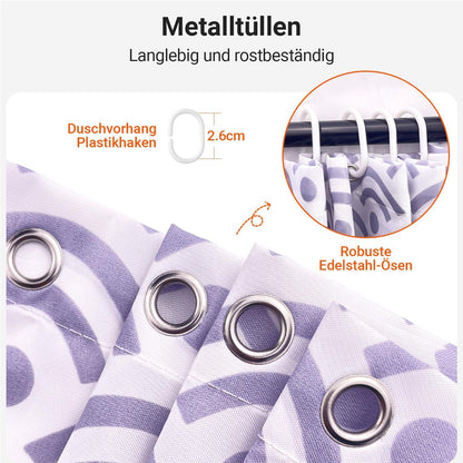 Duschvorhang Blume 220x200cm textil Antischimmel wasserdicht - 12 Ösen