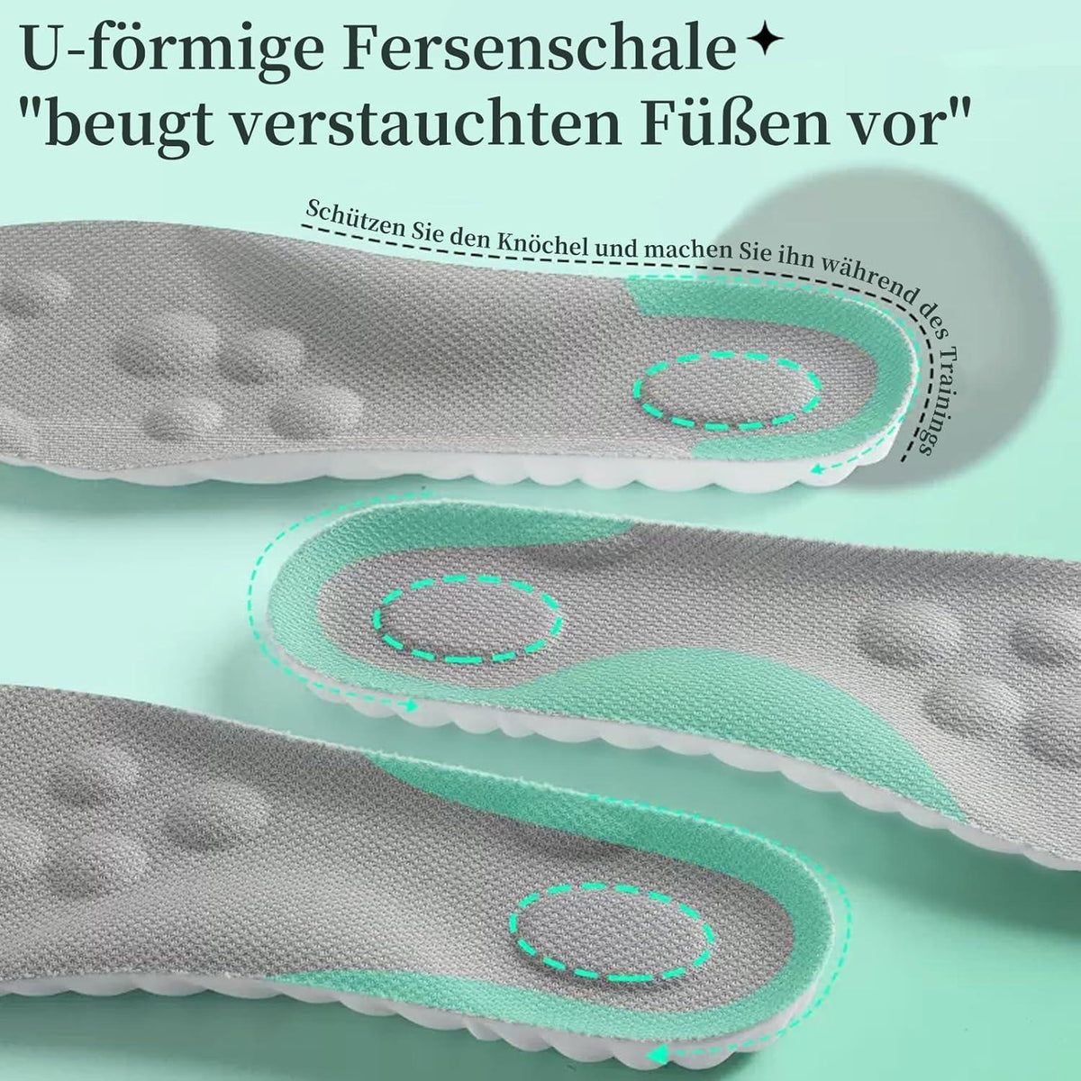 Orthopädische Einlegesohlen für Herren Damen Fersensporn Fußschmerzen Gr. 43-44