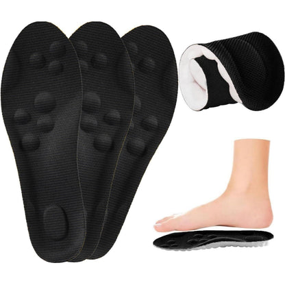 Orthopädische Einlegesohlen 3 Paar – Komfort & Fußgewölbestütze – Schwarz Gr. 45-46