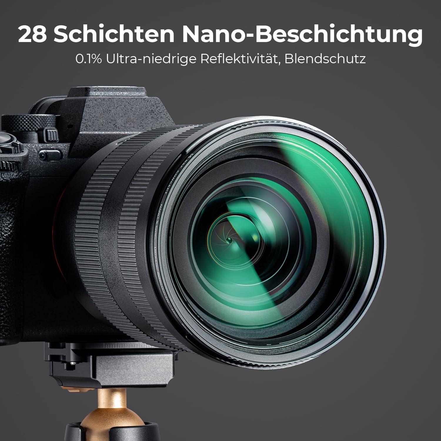 58mm Nano-X Serie MC UV Filter Ultra-niedrige Reflexion CNC-Rahmen